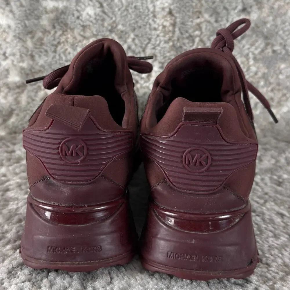 Michael Kors Size 8M FT22G Theo Sport Trainer Sneakers Lace Burgundy‎ Walking